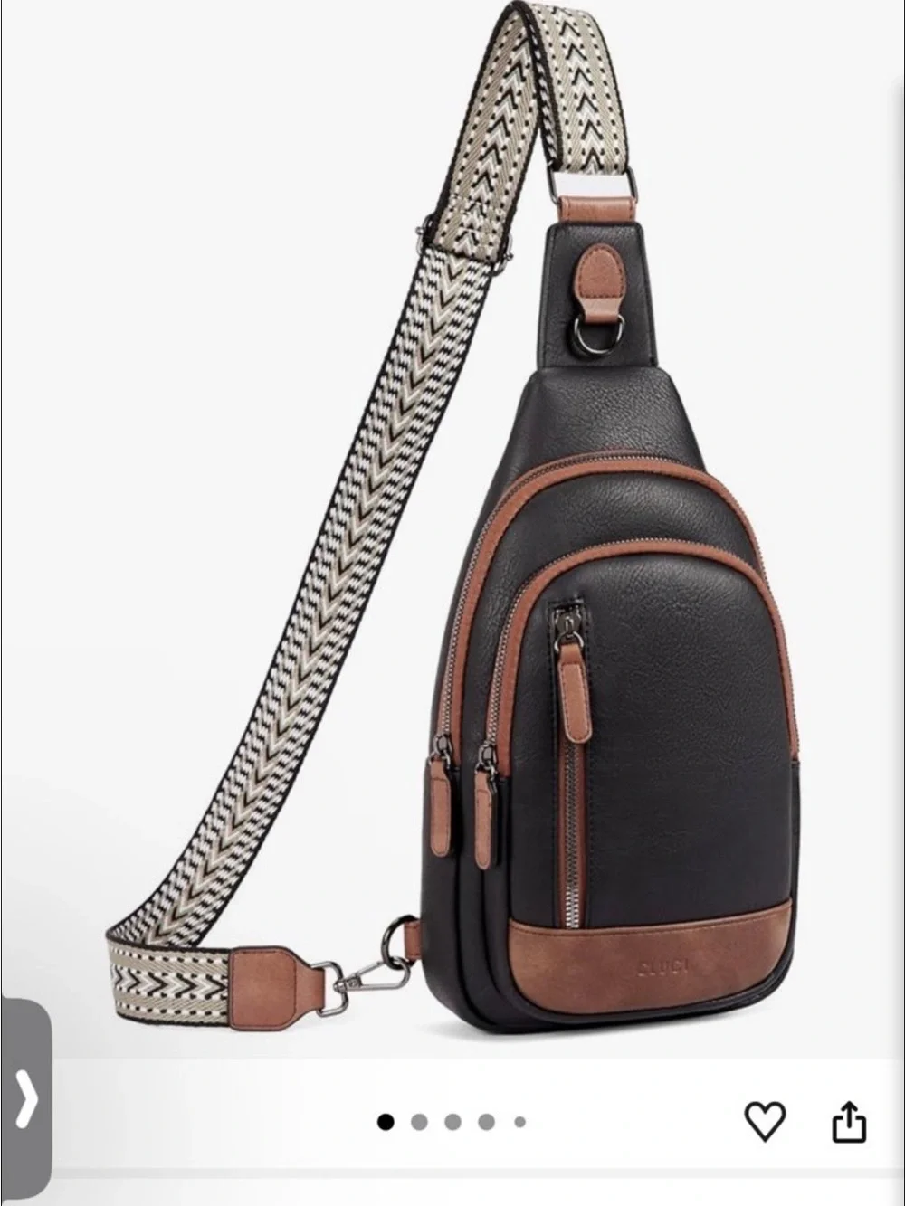 NWOT Classic Black and Brown Crossbody Sling Backpack - Everyday Hands-Free Bag